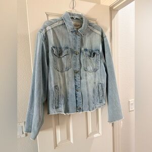 Francesca's Collections Light Wash Denim Jacket